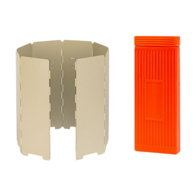 Paravientos para estufa plegable de exterior, para estufa de camping, para estufa de cocina Caqui