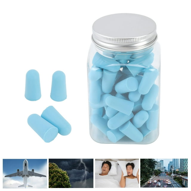 60Pcs Soft Sponge Earplugs, Noise Reduction for Sleep, Study, Office, Snoring, Fits Tightly for Maximum Comfort, Easy to Carry