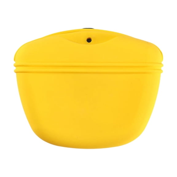 Silicone Dog Training Waist Bag Clip Type Pet Training Bag Dog Food Bag Treat Bag Suitable for Outdoor Training Of Dog and Pet (Yellow)