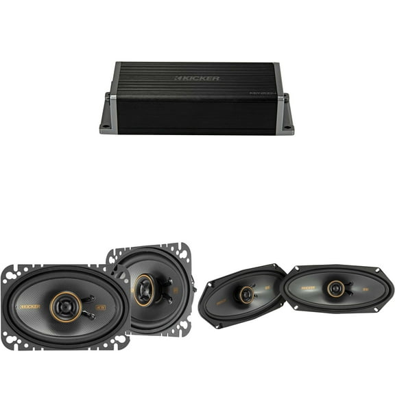 Kicker 47KEY2004 4-Channel DSP Smart Amp w/ 51KSC 4x6" & 4x10" Audio Upgrade Bundle