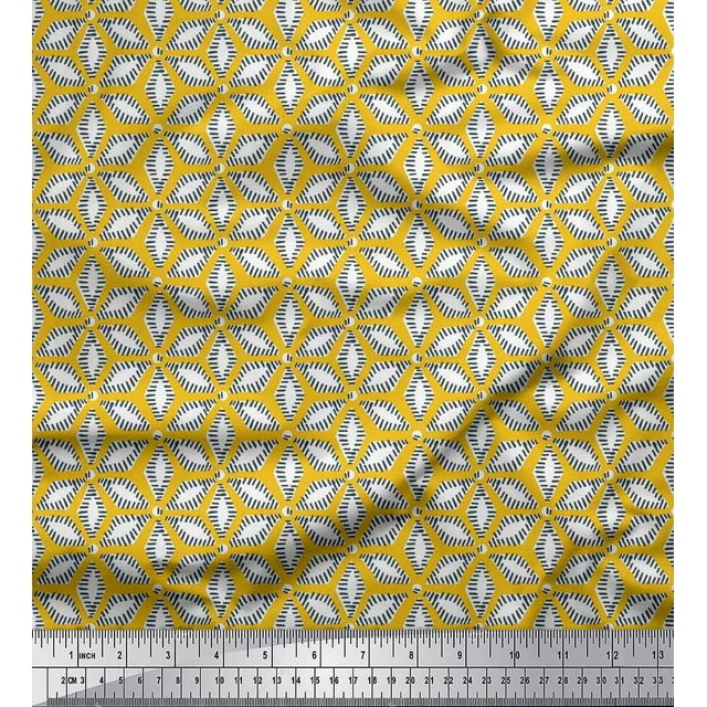 Soimoi Crepe Silk Fabric Geometric Mandala Fabric Prints By Yard 42 Inch Wide
