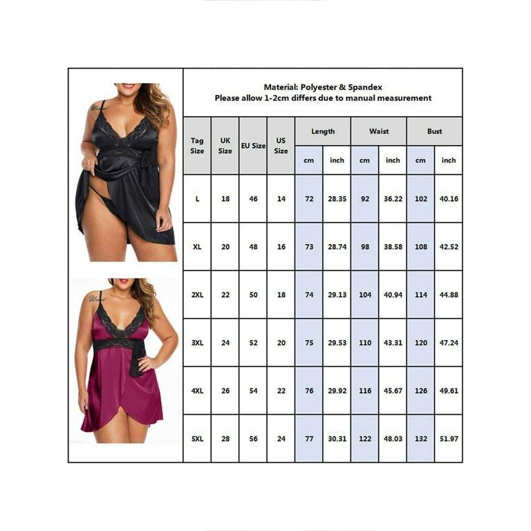 Avidlove Plus Size Lingerie For Women Lace Babydoll Chemise Mesh