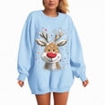 thumbnail image 4 of Towmus Christmas Sweatshirts for Women Casual Crewneck Long Sleeve Funny Elk Sequins Graphic Pullover Tops, 4 of 6