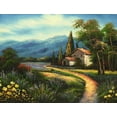 thumbnail image 2 of Chin, Art 32x25 Gold Ornate Wood Framed with Double Matting Museum Art Print Titled - Mountian Getaway, 2 of 4
