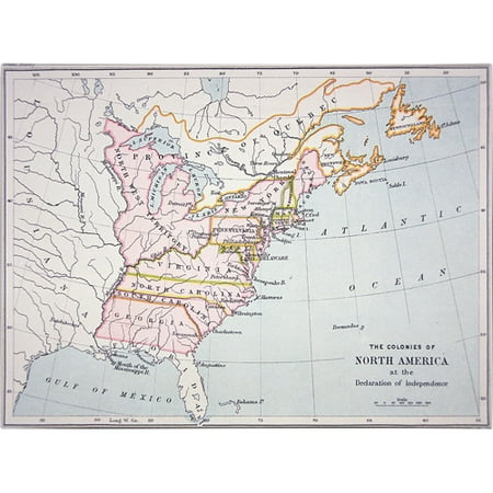Trademark Art 'N. America, Declaration of Intependence' Canvas Art