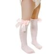 thumbnail image 2 of Arvbitana Baby Girls Knee High Socks, Cable Knit Cotton Socks with Bow, 2 of 7