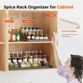 thumbnail image 3 of INVOCOO Expandable Spice Rack Organizer for Cabinet - 3 Tier Adjustable Cabinet Spice Organizer Easy Visibility - Spice Organizer for Cabinet Countertop Cupboard Pantry Organization (Black), 3 of 4