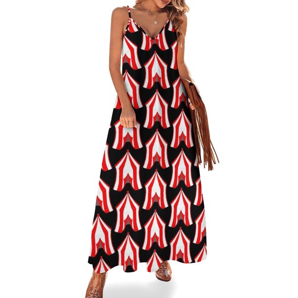 Nueva carpa de circo en vestido sin mangas rojo y blanco vestido de verano para mujer 2024 vestido de vendaje conjuntos elegantes para mujer