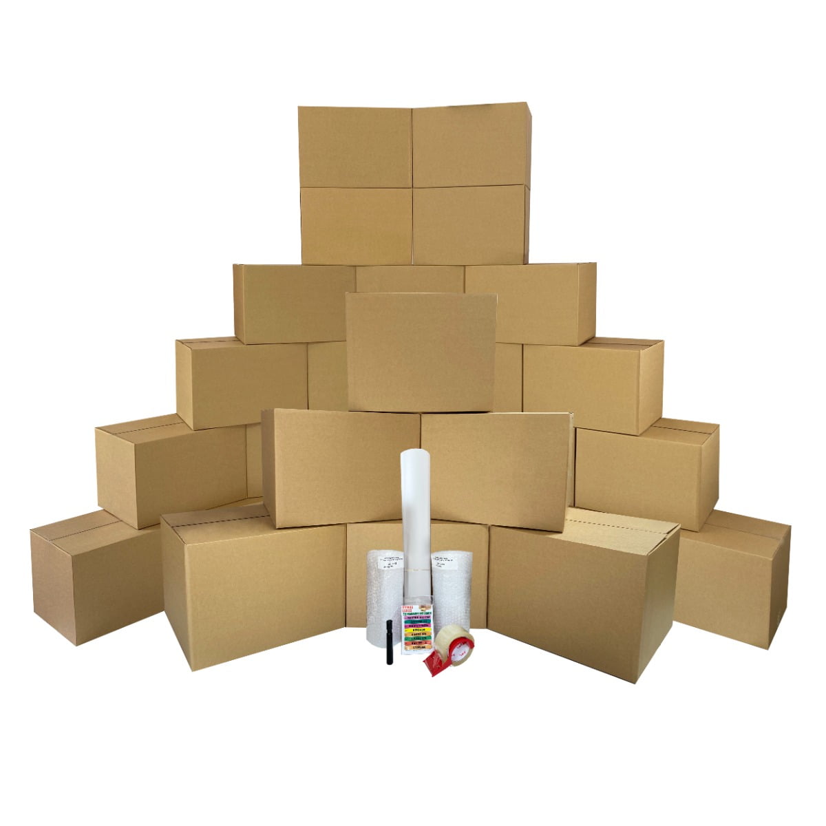 uBoxes Moving Boxes - 2 Room Bigger Smart Moving Kit - 28 Boxes ,Tape, & more