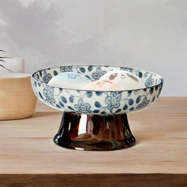 Bandeja de cerámica azul y blanca perfecl decoración de mesa de cocina Hoja Redonda