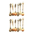 thumbnail image 1 of Cateissary De vajilla Retro, tenedor, cuchara de aleación, cuchara de cocina, cucharón de cocina, cucharilla de doméstico, cubiertos cobre rojo 2piezas, 1 of 6