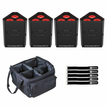 Chauvet DJ EZlink Wedge Q3BT ILS Triangular LED Wash Light 4-Pack with Bag Package