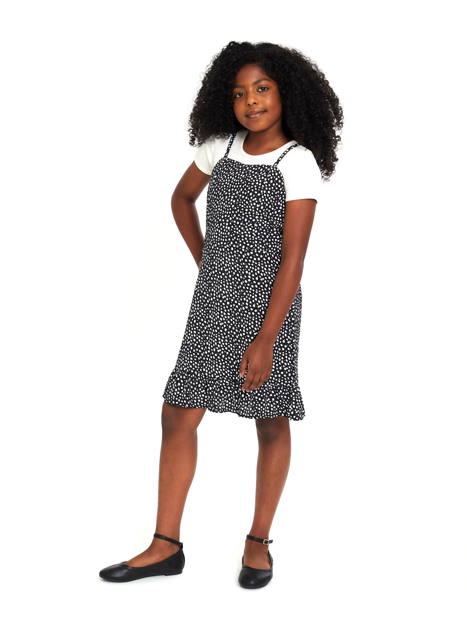 Wonder Nation Girls Short Sleeve Tee & Dress Set, Sizes 4-18 & Plus