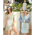 thumbnail image 4 of Avidlove Bamboo Viscose Nightgowns for Women Ruffled Short Sleeve Sleepshirts Daisy Print Pajamas Dress with Chest Pocekts S-3XL, 4 of 6