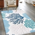thumbnail image 3 of Navy Blue Coastal Washable Rug 3x5 Area Rug for Living Room Bedroom Non Slip Indoor Floor Rectangle Carpet Soft Low Pile Large Turquoise Coral Ocean Modern Sea Entryway Rugs for Dining Room Office, 3 of 9