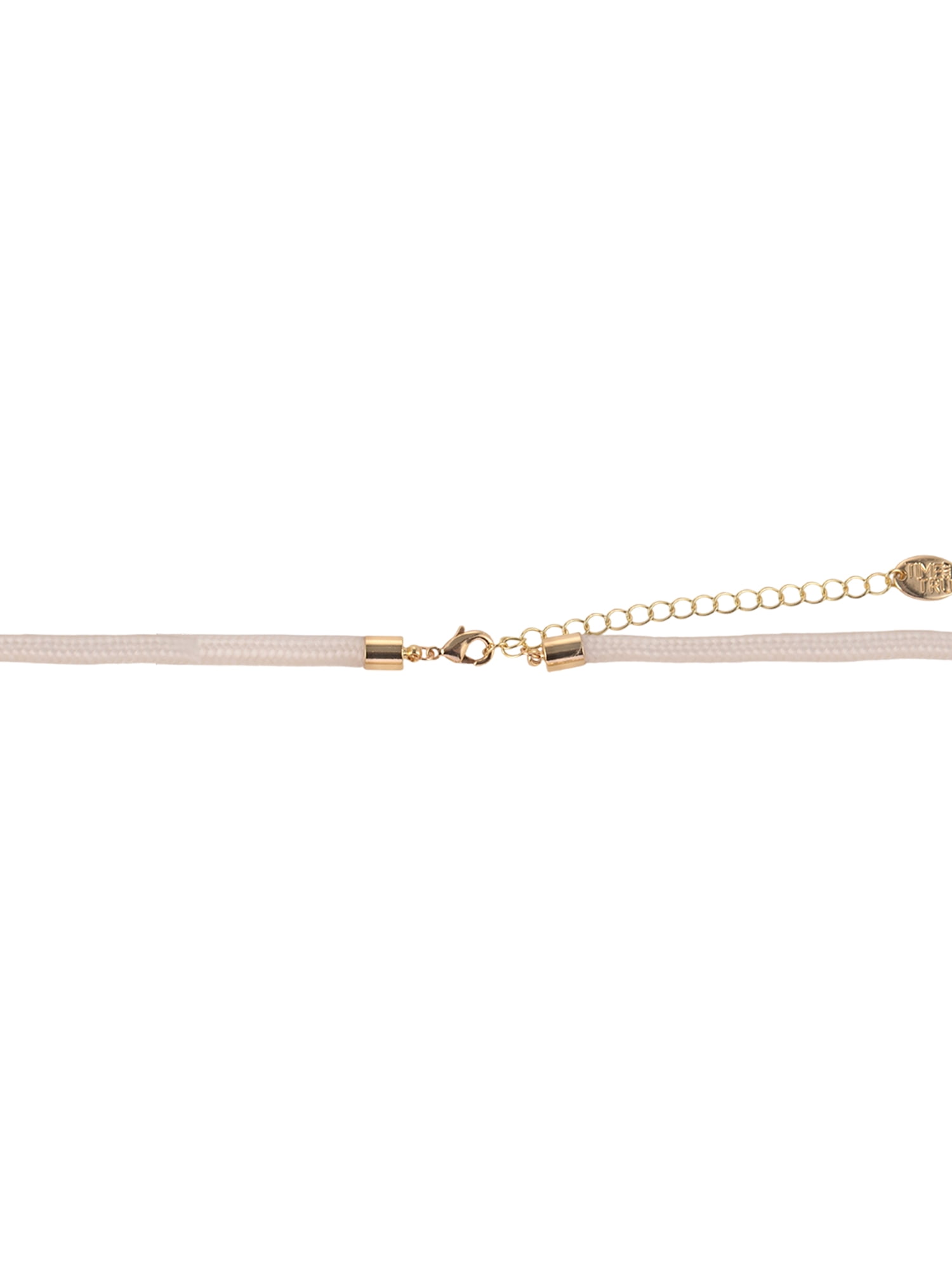 Time and Tru Goldtone Cord Cream Swirl Resin Bead Necklace
