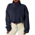 thumbnail image 2 of Chaqueta deportiva de manga larga para mujer, sudaderas coreanas holgadas y cálidas, abrigo con cremallera, abrigos para correr, ropa de entrenamiento, Otoño Invierno, 2 of 5