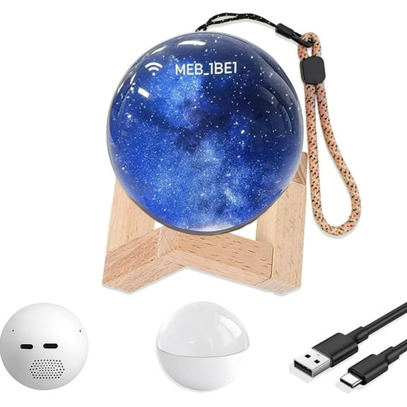 2.7" Upgraded Crystal Ball Video Player Supports WiFi,Personalized Digital Memory Display, Uploadable Videos & Photos, DIY Gift for Anniversary, Birthday (White)