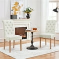 thumbnail image 1 of Yaheetech Upholstered Padded Dining Chairs with Adjustable Foot Pads, Set of 2, Beige, 1 of 7