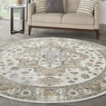 thumbnail image 6 of Nourison Astra Machine Washable Vintage Silver Grey 5'3" x Round Area Rug (5 Round), 6 of 10