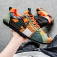 thumbnail image 3 of Men's Fashion Sneakers Thin Sole Lace up Walking Tennis Shoes Running Gym Workout Classic Retro Antislip Trainers Footwear Orange Size 8, 3 of 6