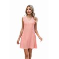 thumbnail image 3 of Womens Summer Dresses Loose Fit V Neck Sleeveless Sundresses Beach Hawaiian Dress with Pockets Orange XXL, 3 of 9