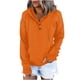 thumbnail image 2 of ICHUANYI Clearance Women's Oversized Sweatshirts Long Sleeve Button Fashion Trendy Sweatshirt Jackets Hooded Cute Comfy Clothes With Thumb Hole(Orange, L) ICHUANYI WER2023081511720, 2 of 7