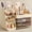Beige, variant on HBlife Makeup Organizer with Brush Holder for Vanity, Large Plastic Bathroom Countertop Organizer Skin Care Storage, All White