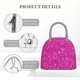 thumbnail image 4 of Fotbe Rose Red Glitter Bolsa de Almuerzo con Estampado, Lonchera Aislada, Contenedor de Comida Reutilizable Tipo Cooler a Prueba de Fugas, 4 of 6