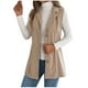 thumbnail image 2 of Chaquetas y abrigos casuales sin mangas y sin capucha para mujer, de color liso, informales, para otoño/invierno, con botones y cuello vuelto, chaquetas, camisa de poliéster para mujer, 2 of 8