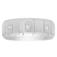 thumbnail image 1 of Steel Nation Jewelry Men’s Stainless Steel 8mm Diamond Accent Notched Wedding Band - Mens Ring, 1 of 2