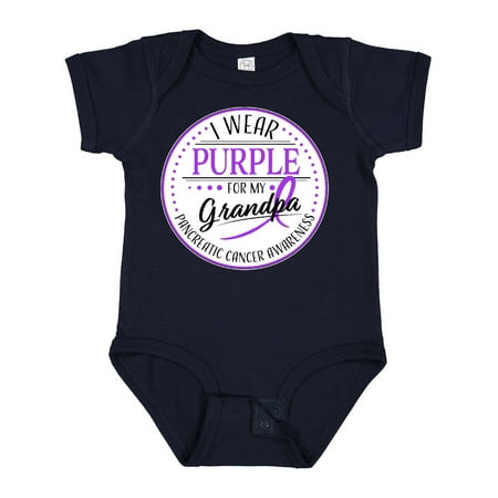 

Inktastic I Wear Purple for My Grandpa- Pancreatic Cancer Awareness Gift Baby Boy or Baby Girl Bodysuit