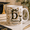 Black, variant on Drummer Mug with Drum Set Design, Floral Initial Coffee Cup Gift for Drums Lovers