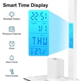 thumbnail image 4 of Desk Lamp, LED Desk Lamps for Home Office, Wireless Charger Touch Table Lamp with Pen Holder, Dimmable Office Desk Light with Clock, Alarm, Date, Temp, Foldable Lamp for Table Bedroom Office, White, 4 of 7