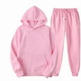 thumbnail image 5 of Fgvctg Sweatsuits Men 2 Piece Outfit Fall Sweatsuits Athletic Jogger Sweatpants Comfy Fleece Tracksuit Oversized Sweatshirt Lounge Set with Pockets Pink XL, 5 of 9