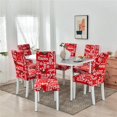 thumbnail image 3 of 6 Pcs/Set Soft Stretchable Dining Chair Covers with Printed Floral Patterns,Spandex Banquet Chair Seat Protector Slipcovers for Holiday Home Party, Hotel, Wedding Ceremony (Christmas), 3 of 6