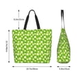 thumbnail image 5 of Pofeuu Daisies Flowers Print Reusable Grocery Bags - Washable, Foldable, Packable Tote, Large Handles, Heavy Duty, Zippered Top Pouch, 5 of 8