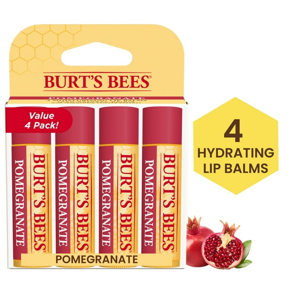 Burt's Bees 100% Natural Moisturizing Lip Balm, 4 Count