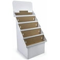 thumbnail image 3 of Free-Standing Display Rack, White Corrugated Cardboard Construction with 5 Bins - Sold in Sets of 2, 3 of 3
