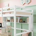 thumbnail image 4 of HSUNNS Twin Loft Bed with Desk, Modern Pine Wood Loft Bed Frame with Stair and Shelf, Bookshelves, Loft Beds Safety Guardrails for Teens and Adults, White, 4 of 8