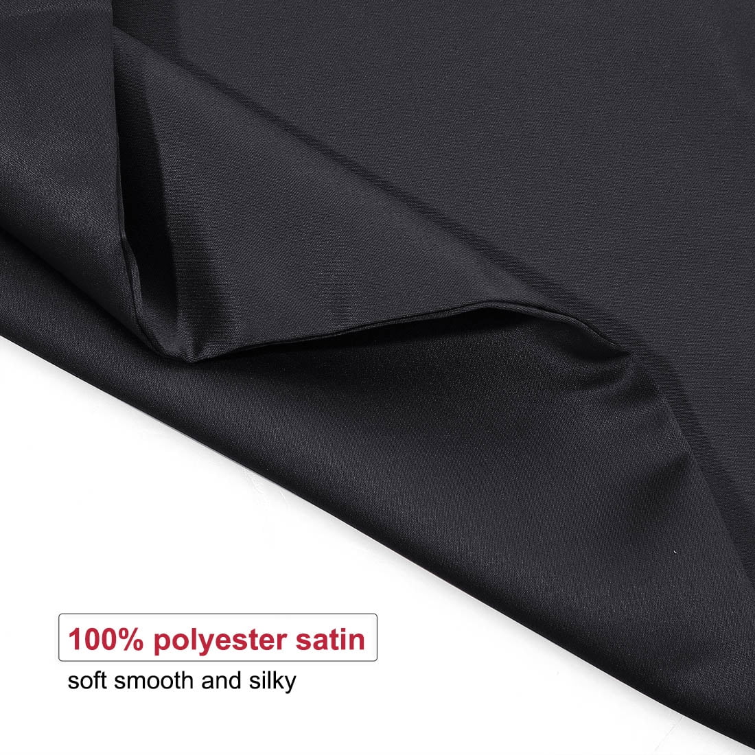 Unique Bargains 6 Pack Satin Pillowcase with Zipper, Queen, Black
