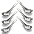 thumbnail image 1 of Set de 6 Cucharas de Sopa Asiáticas Acero Inoxidable Extra Grueso 13.8cm Pulido Espejo para Ramen y Postres, 1 of 5