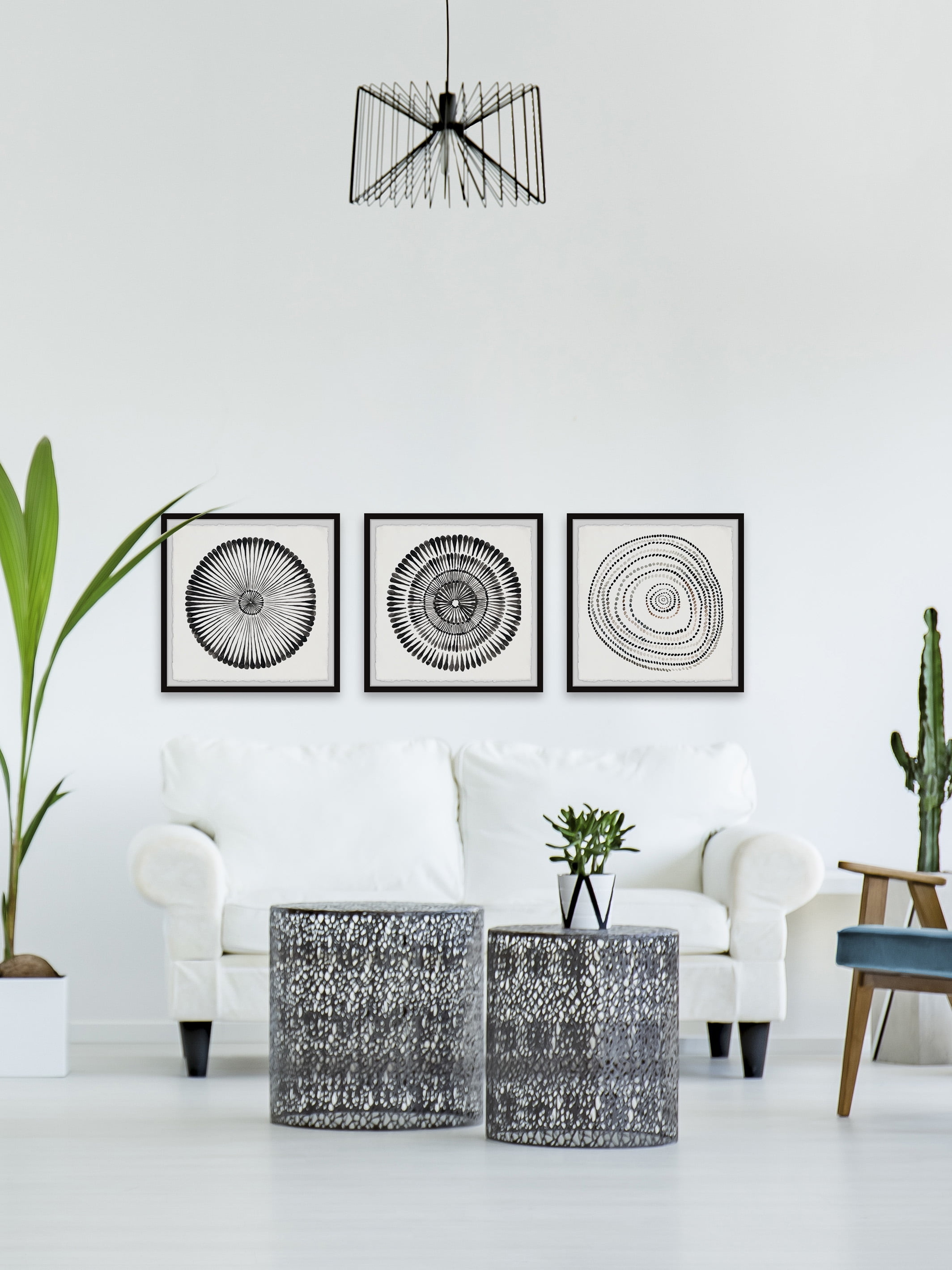 Marmont Hill Circle Bloom Triptych, Art Prints, 96.00" x 1.50"