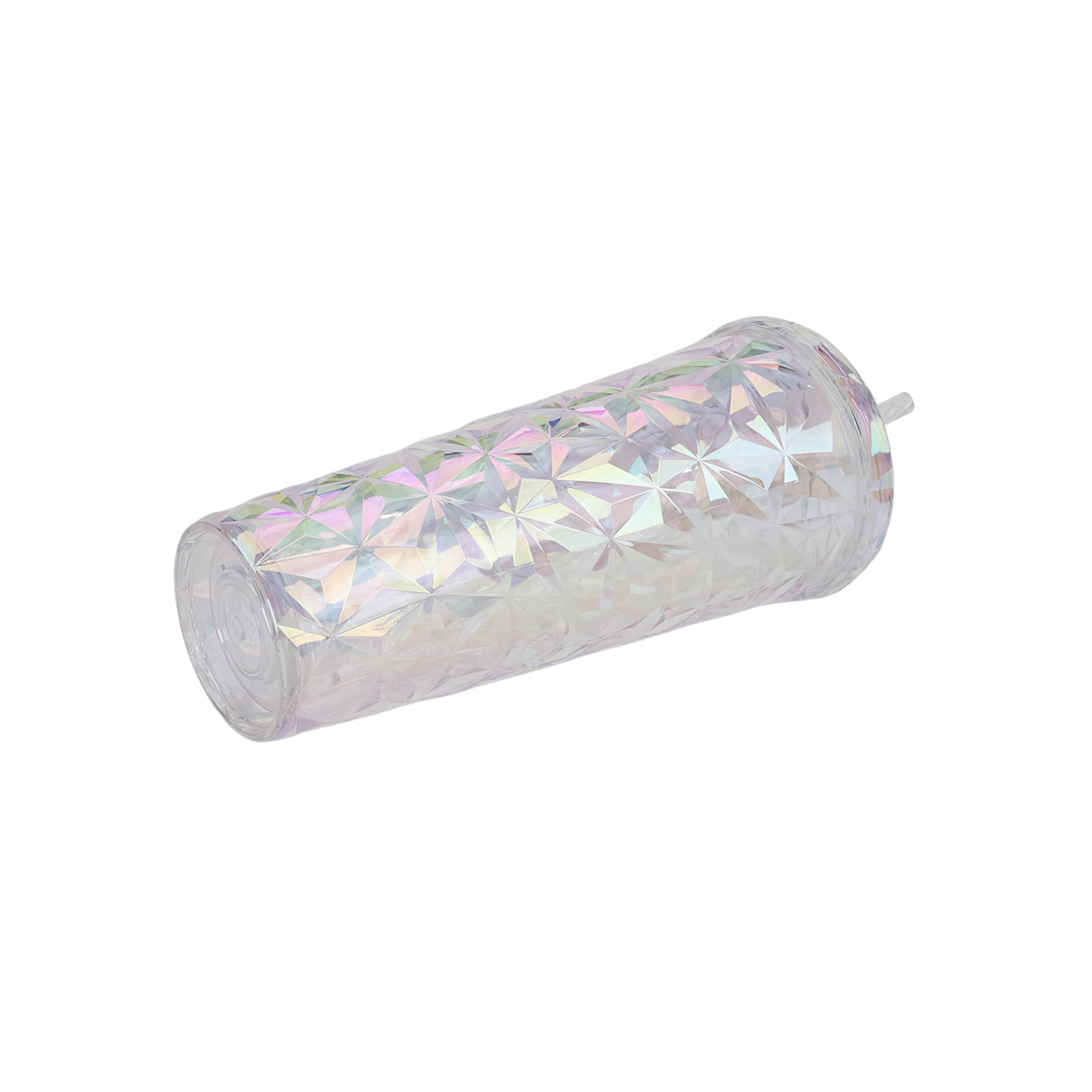 Holiday Time 26 ounce Acrylic Double Wall Prismatic Textured Tumbler, White