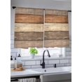 thumbnail image 5 of Sheer Curtains 45 Inch Length, Farmhouse Beige Brown Semi Sheer Curtains Light Filtering Window Treatment, Vintage Wooden Striped Privacy Voile Drapes for Living Room Bedroom 52x45 Inch, 5 of 7