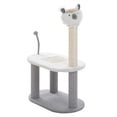 thumbnail image 7 of Pefilos 2 Tier Cat Tree with Scratching Board and Post for Indoor Cats, Alpaca Shape Cat Tower for Kittens, Gray, 7 of 7