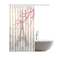 thumbnail image 2 of SUNENAT Vintage Flowers Waterproof Shower Curtain, Vintage France Eiffel Tower with Cherry Blossom Bathroom 72(Wide) x 84(Height) Inches, 2 of 3