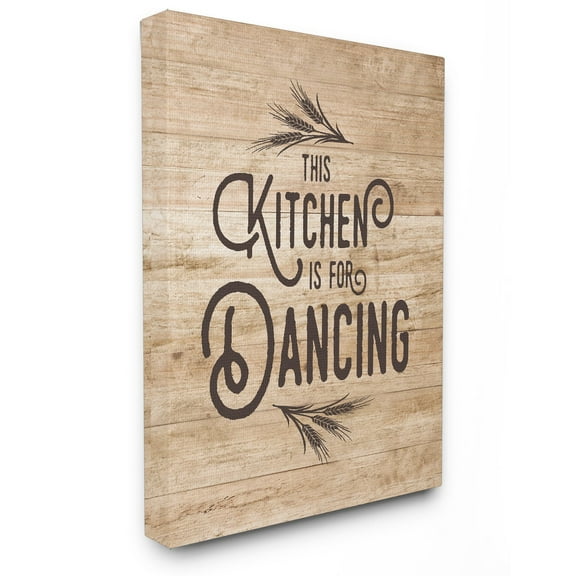 The Stupell Home Decor Collection This Kitchen Is For Dancing Distressed Wood Canvas Wall Art