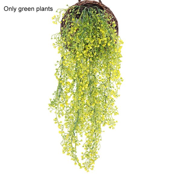 Bgsha 1X Willow Wall Hanging Green Vine For Living Rooms Restaurant Outdoor Patios Simulation Gold Bell Willow Wall Hanging Decoration