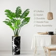 thumbnail image 4 of Artificial Tree in Modern Marble Effect Planter, Fake Monstera Silk Tree for Indoor and Outdoor Home Decoration - 65" Overall Tall (Plant Pot Plus Tree), 4 of 5